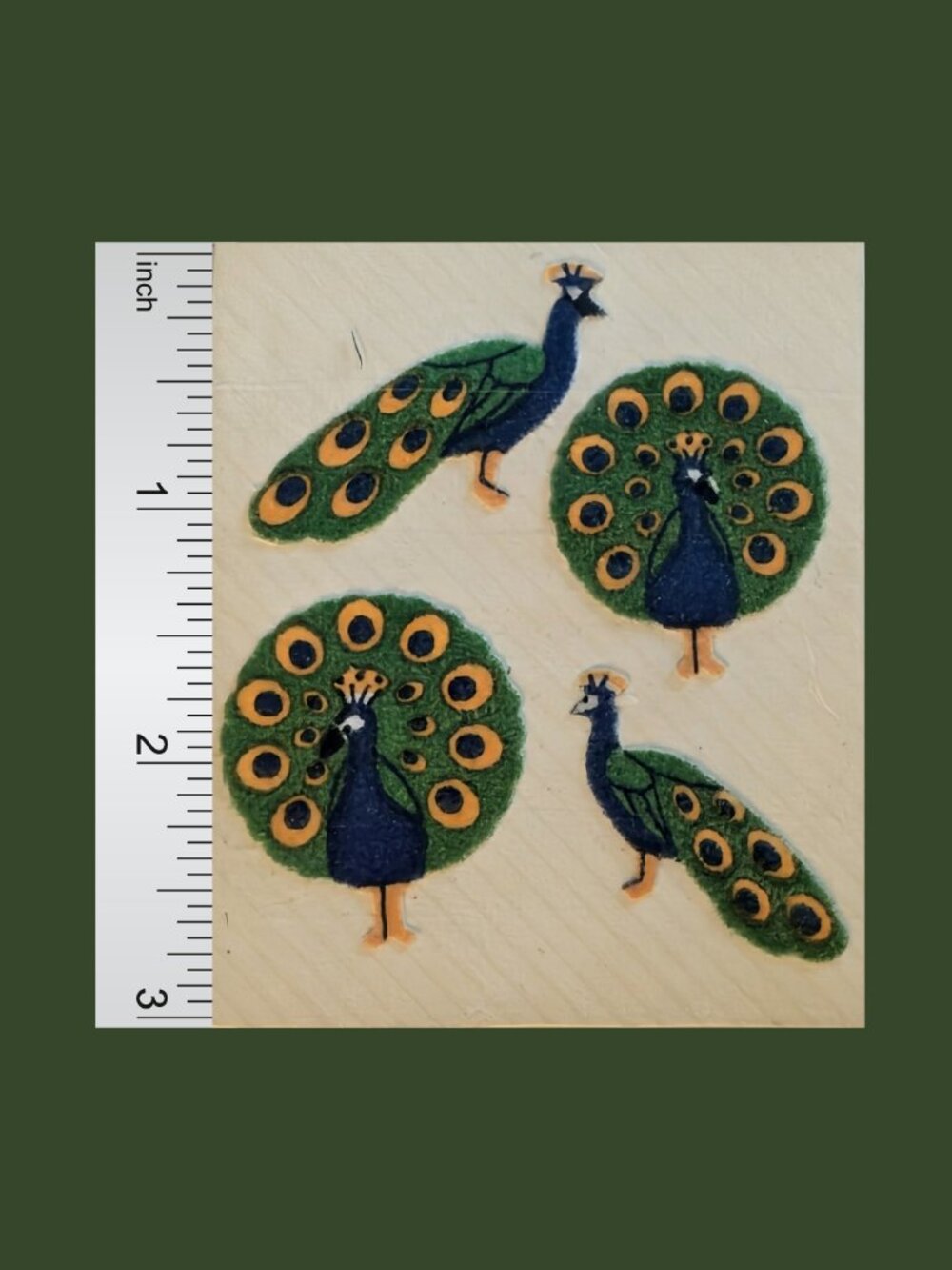 Vintage 80s Used Sandylion Fuzzy Peacocks Stickers